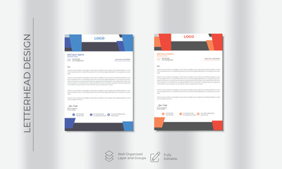 Minimalist concept business style letterhead template design. Professional & modern letterhead 