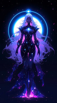 Hand drawn cartoon supernatural girl illustration
