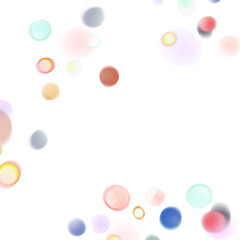 multicolored bokeh frame without background