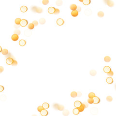 golden bokeh frame without background