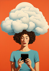 Woman cellphone mobile style cell happy technology beauty female young smartphone message phone