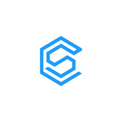 Abstract initial letter CS or SC logo