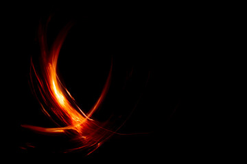 Abstract lightpainting. Abstract soft contoured curved shapes forming a futuristic pattern. Abstract art.