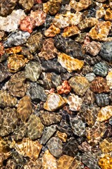 rocks under the water lake