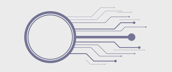 abstract electronic line path with retina eye look alike, circle electronic vector design for frame, banner, profile photos frame, logo frame