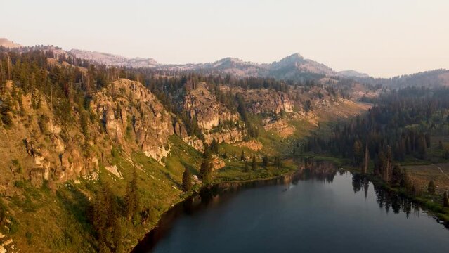 Aerial Summer View of Tony Grove in Lake Uinta-Wasatch-Cache National Forest Utah
