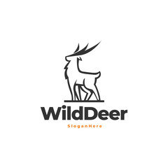 Deer modern logo vector