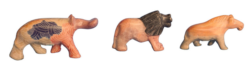 Three African Animals Carved from Stone