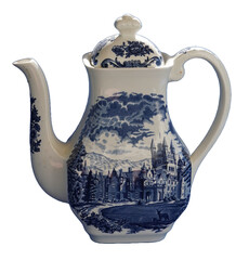 Blue and White Ceramic Coffee Pot