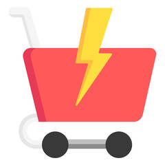 Flash Sale icon often used in design, websites, or applications, banner, flyer to convey specific concepts related to cyber monday, marketing, shopping.