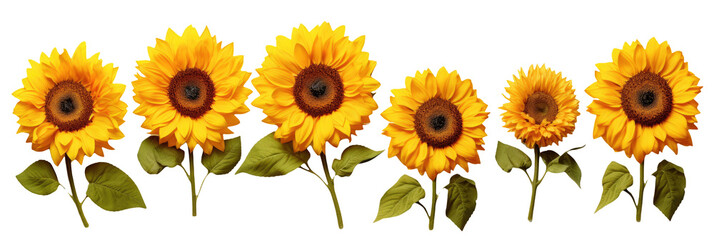 Sunflower Set on White