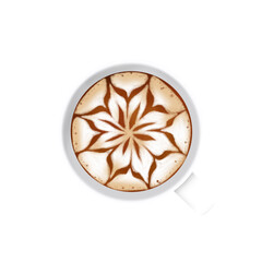 Latte coffee in cup 
