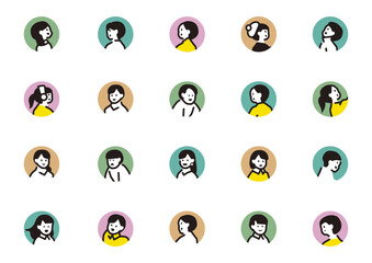 person face icon set