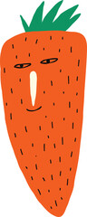 cartoon comic carrot character with lovely face. comic character