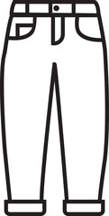 black line pant icon. Joggers trousers or pants symbol simple silhouette with editable stock icon isolated on transparent background. Jeans clothing symbol and logo.