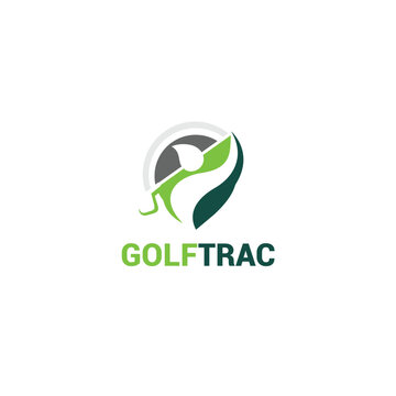 Minimalist Abstract GOLF TRAC Pin logo design