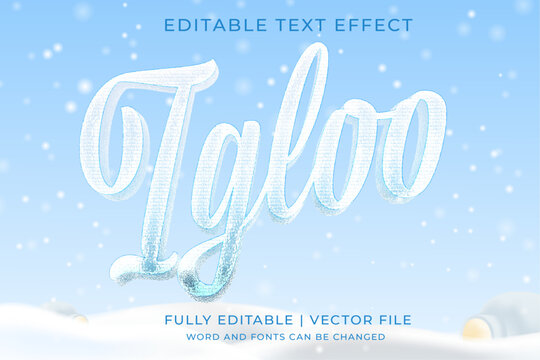 Igloo-Inspired 3D Text Effect: Frosty Typography Come to Life