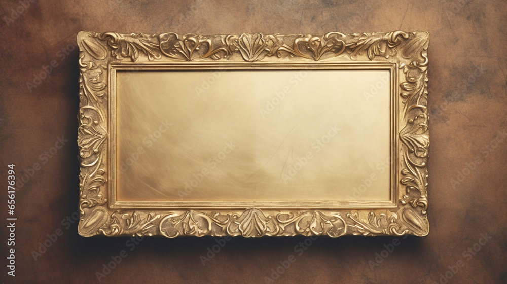 Wall mural ai art　frame made of gold　ゴールド製のフレーム