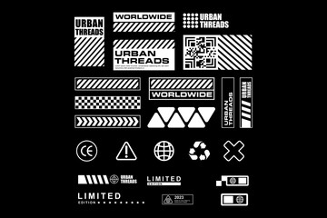 Streetwear futuristic element symbol graphic vector © Spacelabs