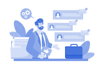 Email service allows organization and management of messages.