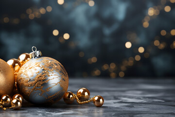 christmas tree decorations, santa claus with gifts, snowman in the snow, christmas gift boxes	