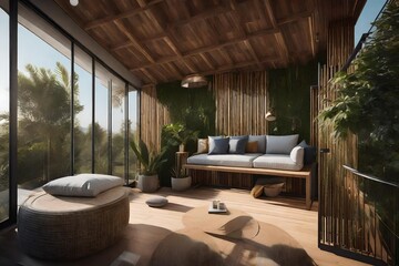 Concepts for a home balcony with a focus on sustainable and eco-friendly materials.