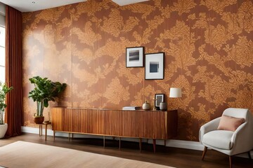 Suggest ways to use wallpaper to add texture and personality to a home corridor. - obrazy, fototapety, plakaty