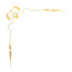 Gold vintage baroque corner ornament retro pattern antique style acanthus. Decorative design element filigree calligraphy. You can use for wedding decoration of greeting card and laser cutting.