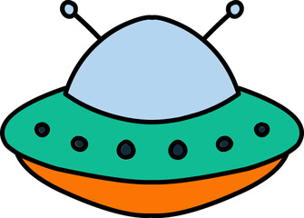 Doodle ufo plane