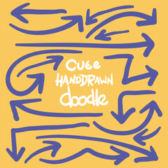 Fototapeta premium Cute Hand Drawn Doodle Sketchy Arrow Element
