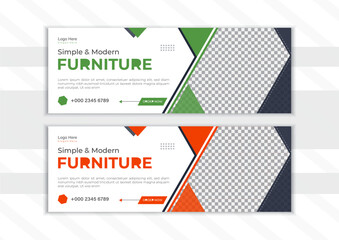 Fototapeta premium Vector modern facebook banner design template