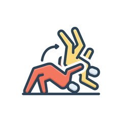 Color illustration  icon for wrestling 