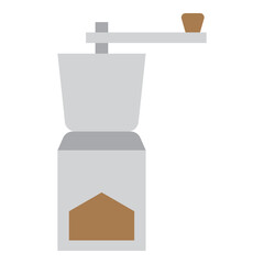 Illustration of Manual Coffee Grinder design Flat Icon