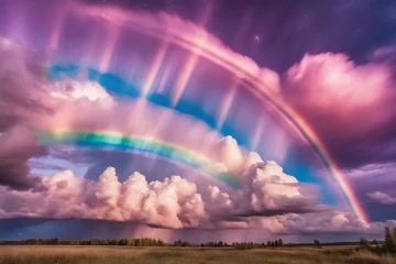 Fototapete Half Dome rainbow in the sky 03