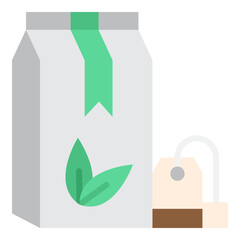 illustration of Tea Bag design Flat Icon
