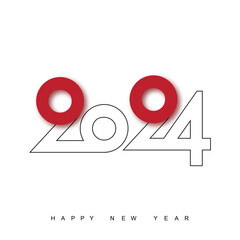 2024 Happy New Year logo text design. Vector