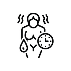 Black line icon for period 