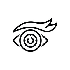 Black line icon for eye 