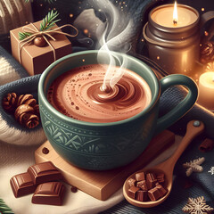 Winter Warm Embrace With Rich And Cozy Hot Cocoa