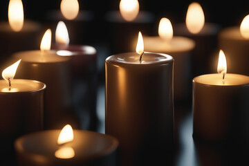 Fototapeta na wymiar Candles on a black background