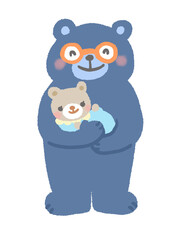 かわいいクマの親子のイラスト