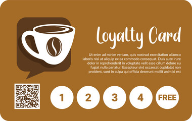 Loyalty card, free gift in coffee shop or cafe