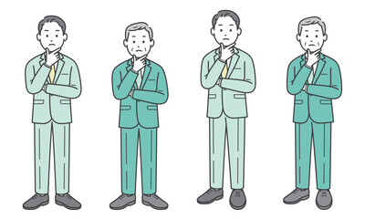 顔に手を当てて悩むビジネスマン