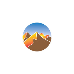 mountain logo circle design abstract color vector illustration