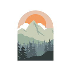 landscape mountain view in frame