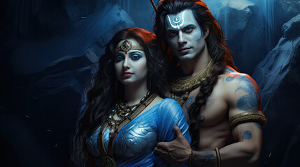 Lord Shiva and goddess Parvathi