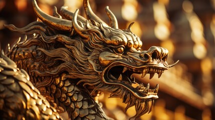 Fototapeta na wymiar 2024 of the golden dragon. Chinese horoscope, new year of the dragon. 