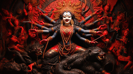Maa Kali idol in temple - obrazy, fototapety, plakaty