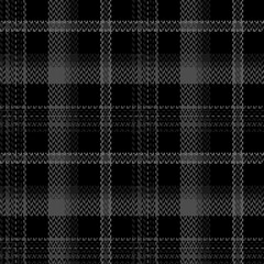 Black and white check plaid seamless vector pattern.