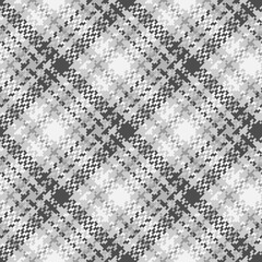 Black and white check plaid seamless vector pattern.